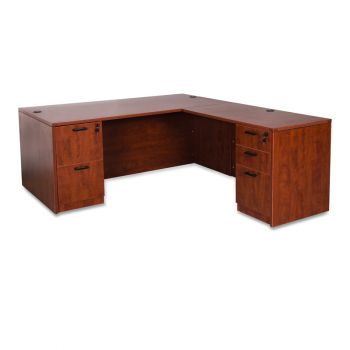 Modular L Shaped Bow Front Desk with Return