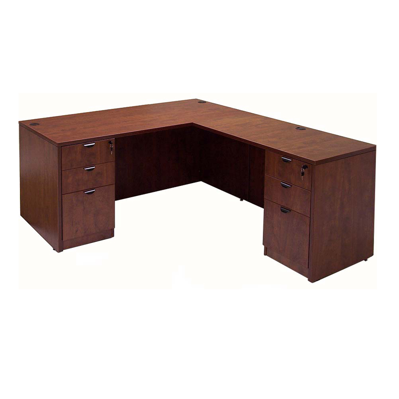 Modular L Shaped Bow Front Desk with Return