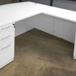 Modular L Shaped Bow Front Desk with Return