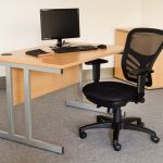 Rectangular Office Desk with Metal Frame Base