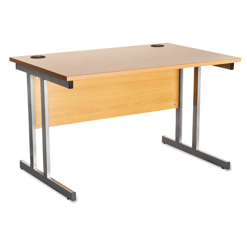 Rectangular Office Desk with Metal Frame Base