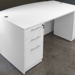 Bow Front Desk Shell with Two BBF Pedestal