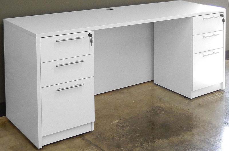 Credenza Desk Shell with Pedestals