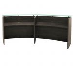 2 Person Curved Glass Top Reception Desk