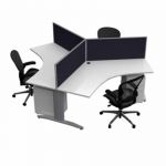 Chicago 120 Degree 3 Seater Workstation Steel Frame