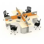 Chicago 4 Seater Cubicle Workstation Steel Frame