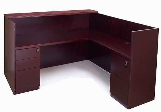 Contemporary Wood Veneer Reception Counter