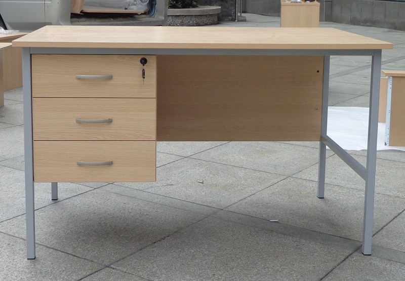 Rectangular Office Desk with Two Drawer Hanging Pedestal