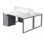 Contemporary Office Desk with Loop Metal Base