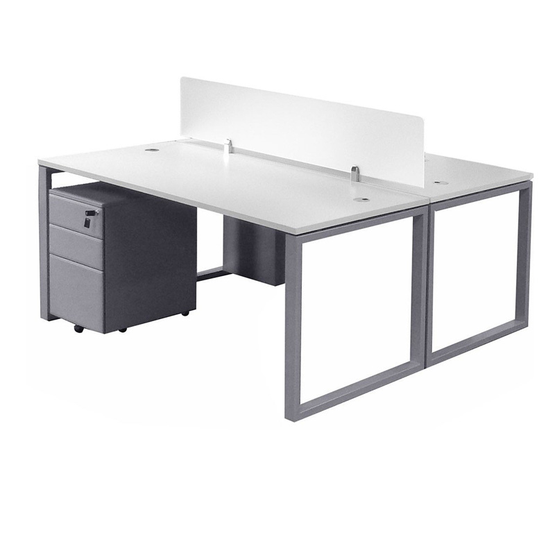 Contemporary Office Desk with Loop Metal Base