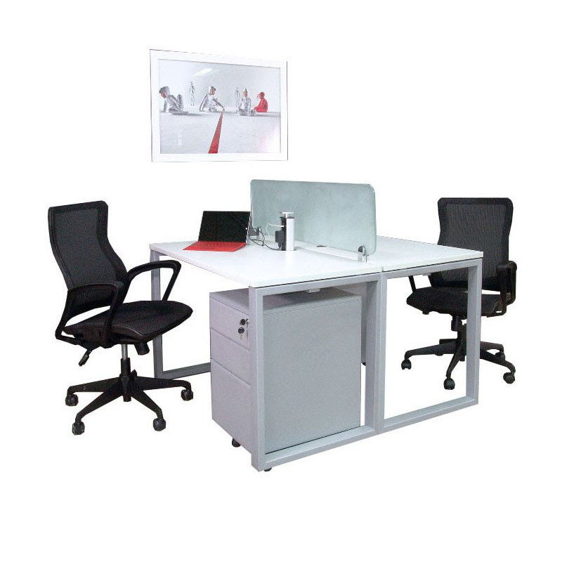 Contemporary Office Desk with Loop Metal Base