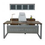 Contemporary Office Desk with Wood Modesty