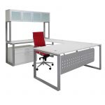 Contemporary U Shape Workstation with Hutch