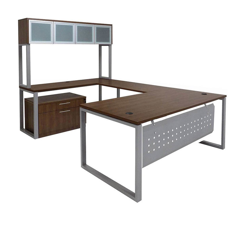 Contemporary U Shape Workstation with Hutch