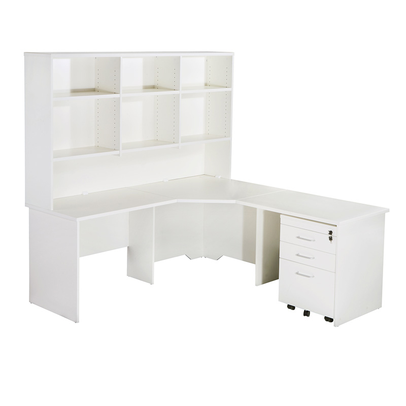 L Shape Workstation with Open Hutch