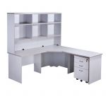 L Shape Workstation with Open Hutch