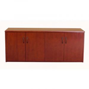 Contemporary Wood Veneer Executive Credenza with 4 Door