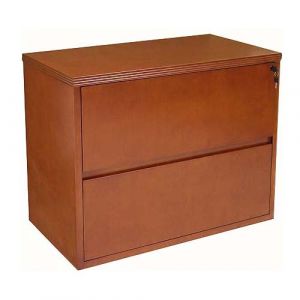 Contemporary Wood Veneer Two Drawer Lateral File