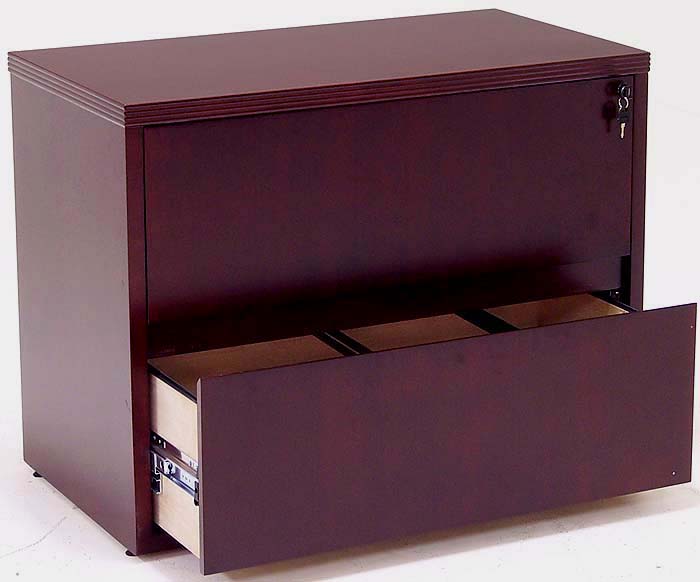 Contemporary Wood Veneer Two Drawer Lateral File