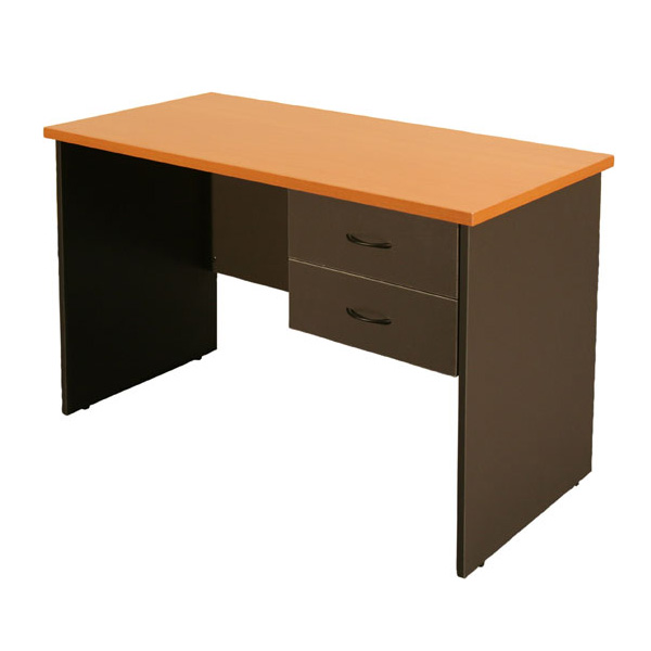 Student Desk with Two Drawers Hanging Pedestal