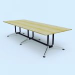 Eiffel Steel Frame Conference Table with Double Post