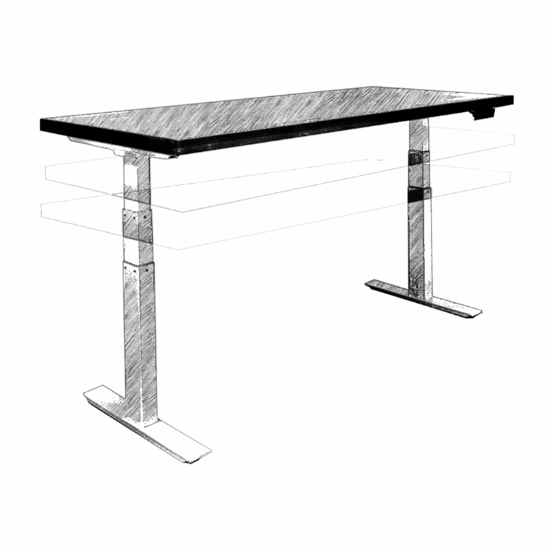 Sit Stand Height Adjustable Table with Two Motors