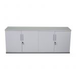 Contemporary 4 Door Executive Credenza with Metal Base