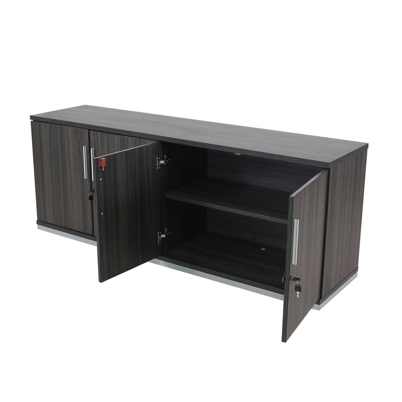 Contemporary 4 Door Executive Credenza with Metal Base