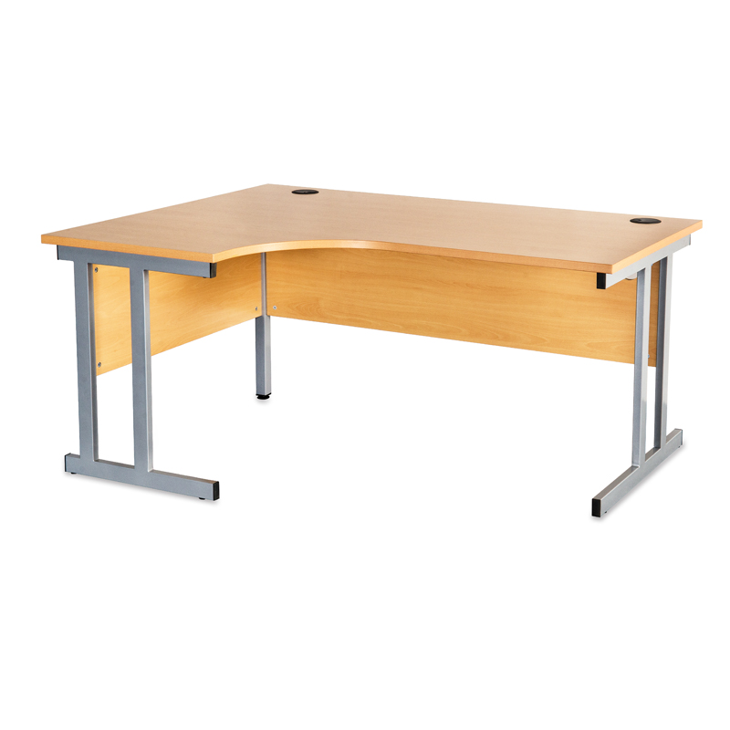 Radial Office Desk with Metal Frame Base