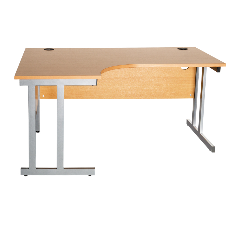 Radial Office Desk with Metal Frame Base