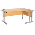 Radial Office Desk with Metal Frame Base