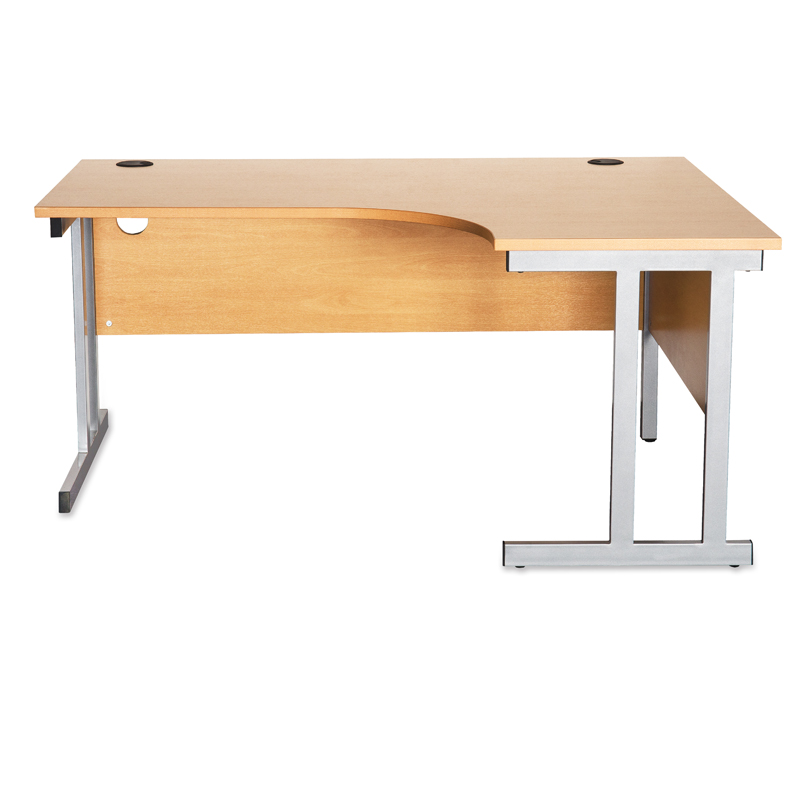 Radial Office Desk with Metal Frame Base