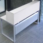 Contemporary Reception Desk with Metal Base