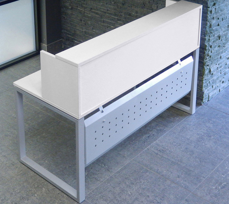 Contemporary Reception Desk with Metal Base