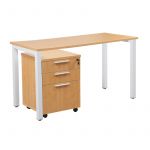 Cubit Straight Office Desk with Metal Frame