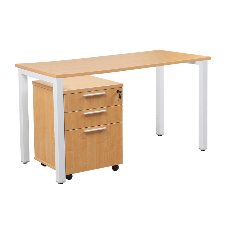 Cubit Straight Office Desk with Metal Frame with Modesty