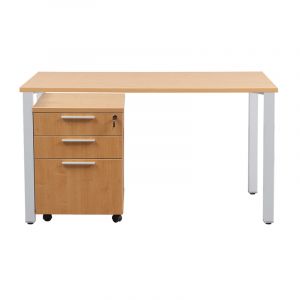 Cubit Office Table with Steel Frame with Mobile Pedestal