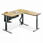 Electric Height Adjustable L Shape Table