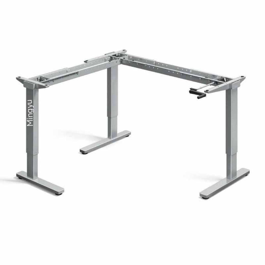 Manual Height Adjustable Corner Workstation Steel Frame