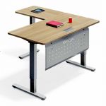 Crank Height Adjustable L Shape Desk