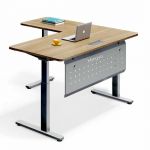 Manual Height Adjustable Corner Workstation Steel Frame