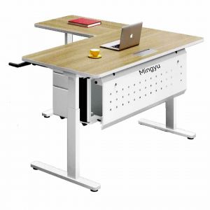 Crank Height Adjustable L Shape Desk