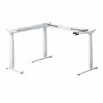 Manual Height Adjustable L Shape Desk Steel Frame