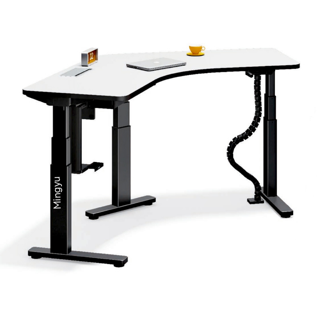 Manual Height Adjustable L Shape Table